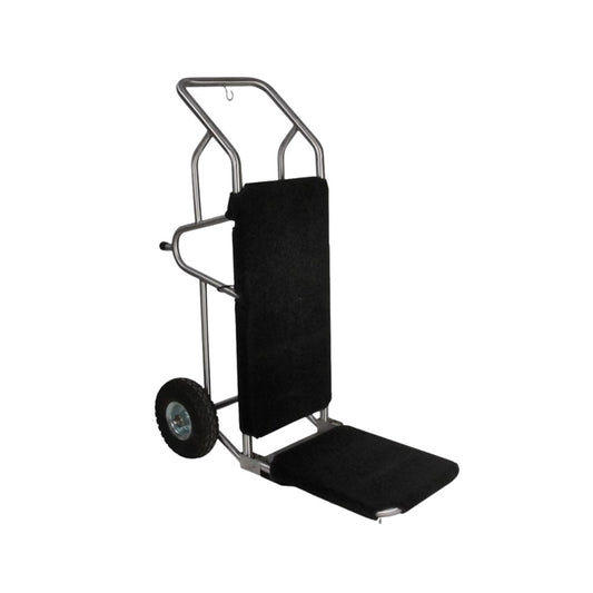 JVD Luggage Cart with Black Carpet, with Foldable Platform, Chrome