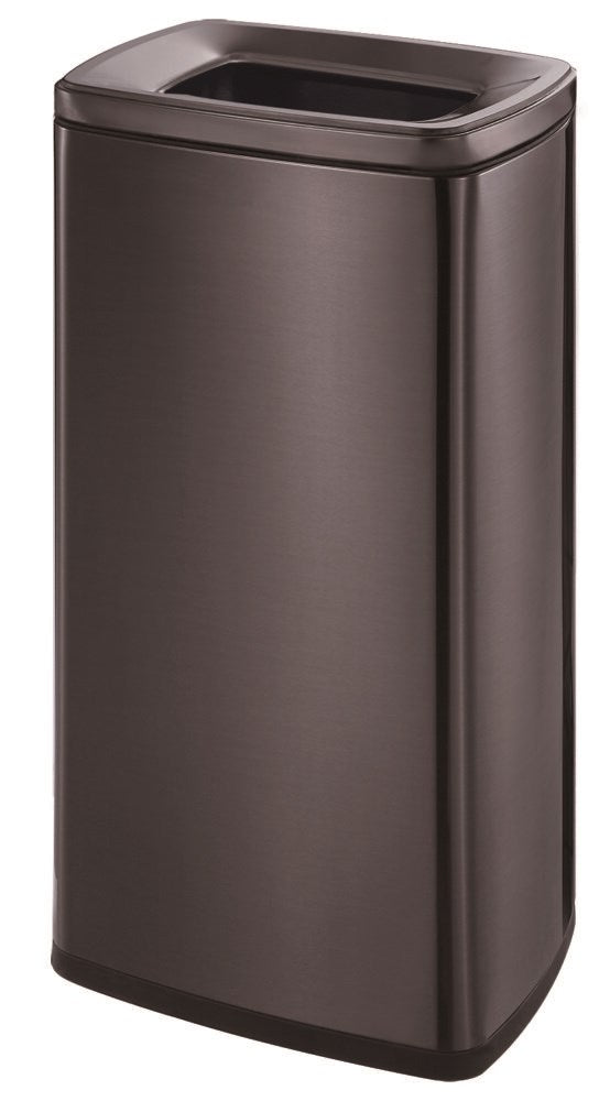JVD Public Area Bin 30L, Rounded Corners, Double Layer, Nickel Black