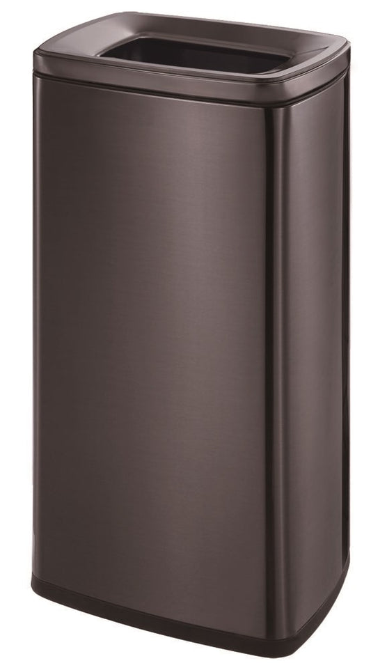 JVD Public Area Bin 30L, Rounded Corners, Double Layer, Nickel Black