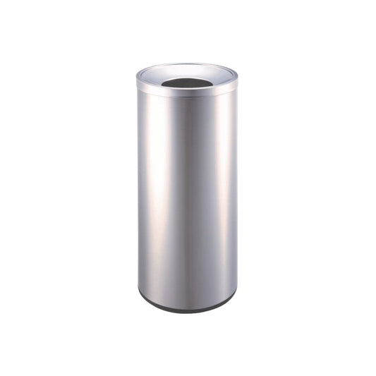 JVD Public Area Bin, 28L, Round, Matt Stainless Steel