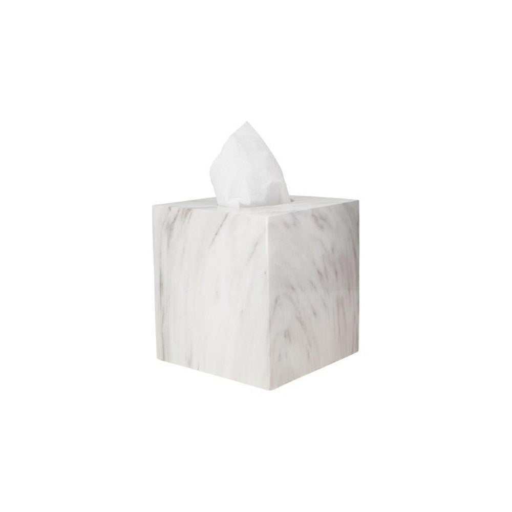 JVD Tissue Box Carrara, Square, White Marble Finish