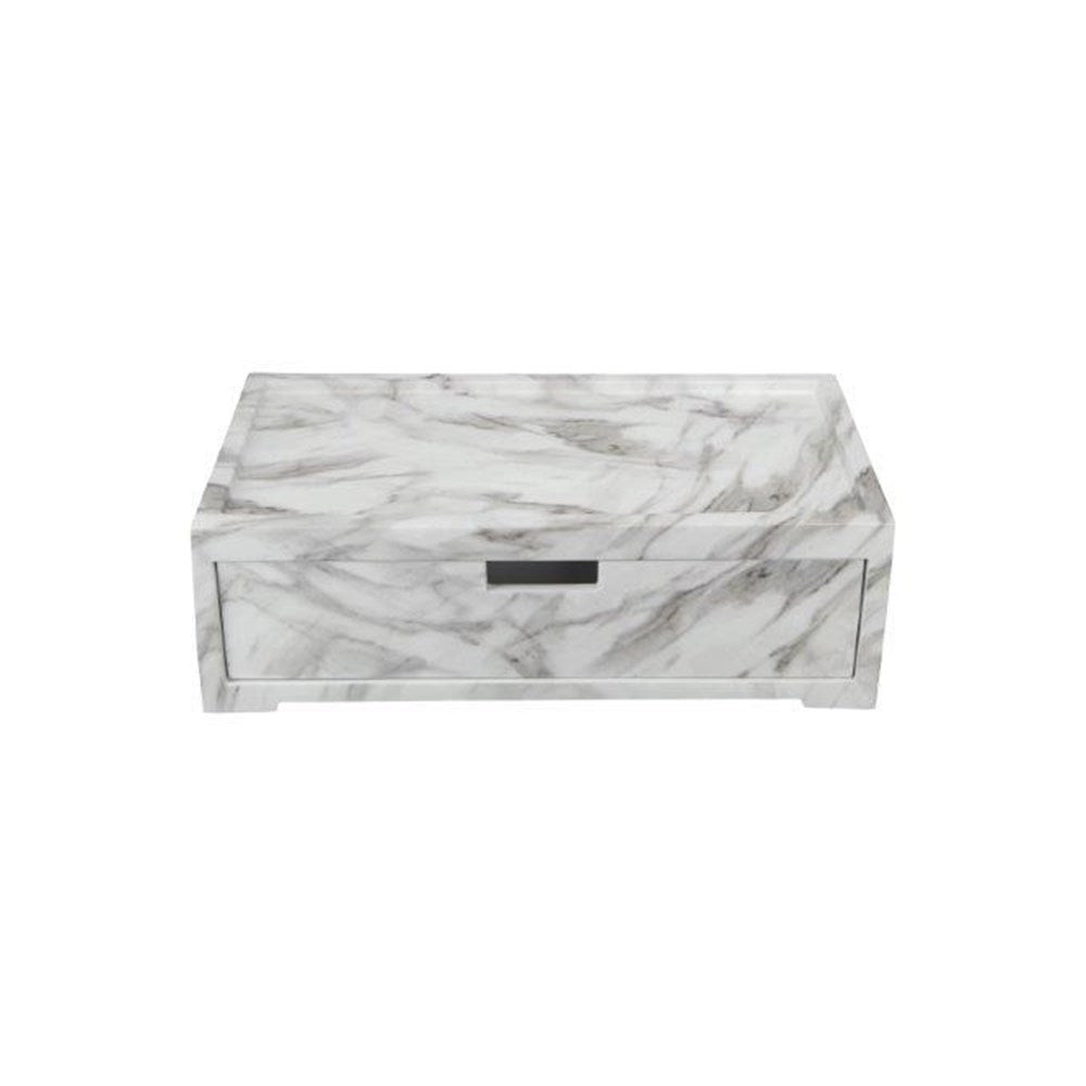 JVD Amenity Drawer Carrara, White Marble Finish