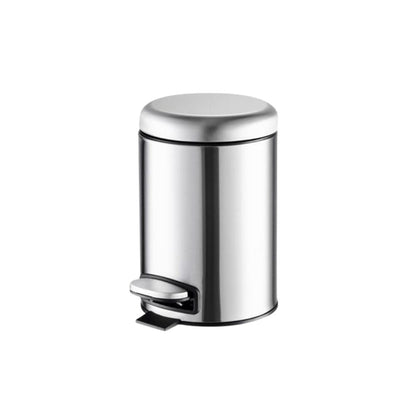 JVD Pedal Bin Lotus, 3L, Round, Matt Stainless Steel