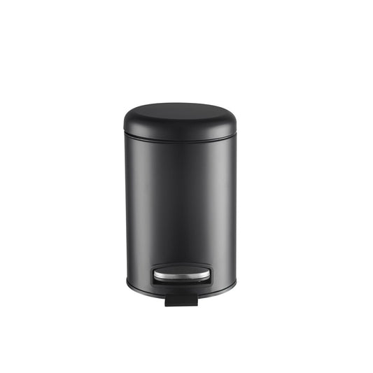 JVD Pedal Bin Lotus, 5L, Round, Matt Black