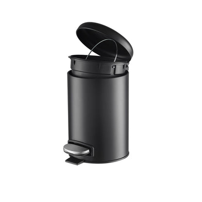 JVD Pedal Bin Lotus, 5L, Round, Matt Black