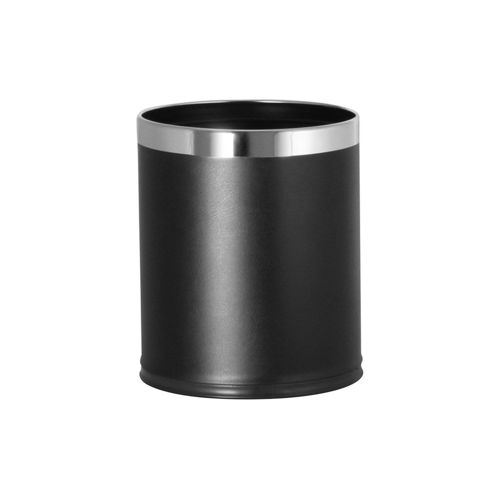 JVD Guestroom Bin Lincoln, 10L, Round, Black Leatherette