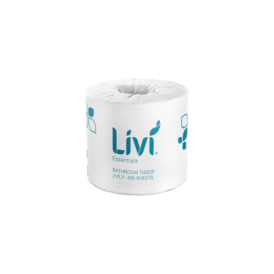 Livi Toilet Tissue Essentials, 2 Ply 400 Sheet, Ctn 48