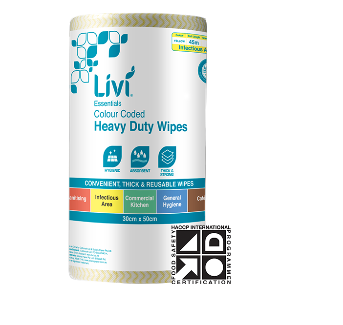 Livi Essentials Commercial Antibacterial Wipes, 90 Sheets, Yellow, Ctn 4