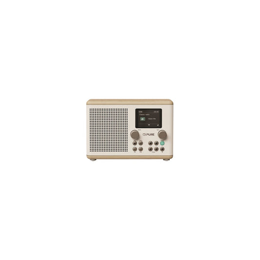 Pure Bluetooth Alarm Radio Speaker Classic H4, Cotton White/Oak
