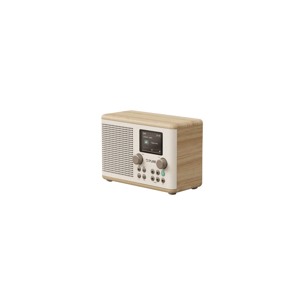 Pure Bluetooth Alarm Radio Speaker Classic H4, Cotton White/Oak