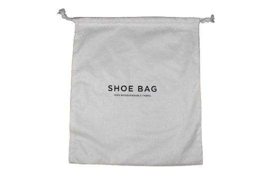 Pure White Shoe Bag, Biodegradable Bamboo Fibre, White