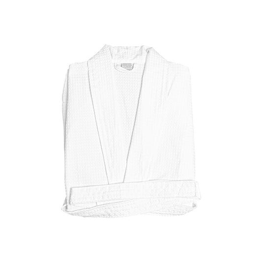 Simba Bathrobe Waffle Weave, 35/65 Cotton Poly, 230gsm, White