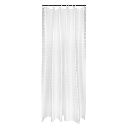 Simba Shower Curtain Box Stripe, 100% Polyester, White
