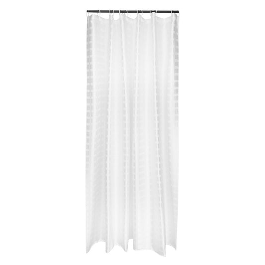 Simba Shower Curtain Box Stripe, 100% Polyester, White