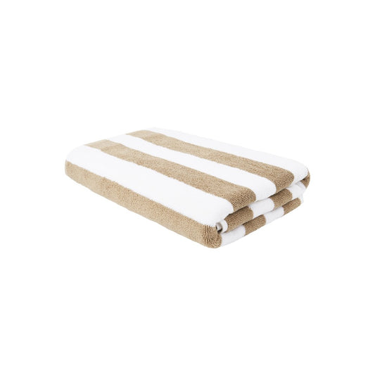 Simba Pool Towel Vat Dyed, 100% Soft Cotton, 476gsm, Latte/White