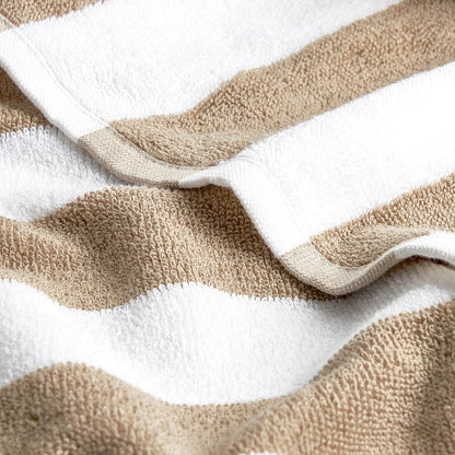 Simba Pool Towel Vat Dyed, 100% Soft Cotton, 476gsm, Latte/White