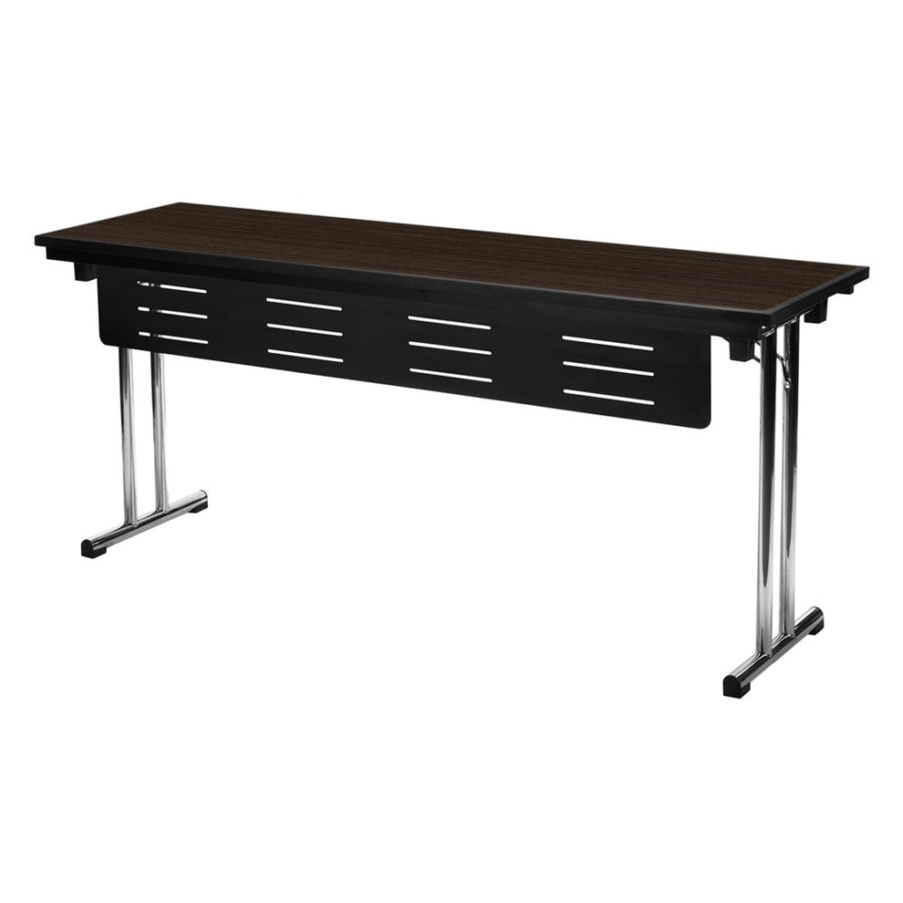 SKS Rectangular Table & Modesty Panel CONVEX, 1830mm, Brown/Black ...