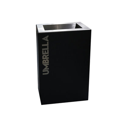 SKS Umbrella Stand, Lasercut Letters, Mild/Stainless Steel, Black