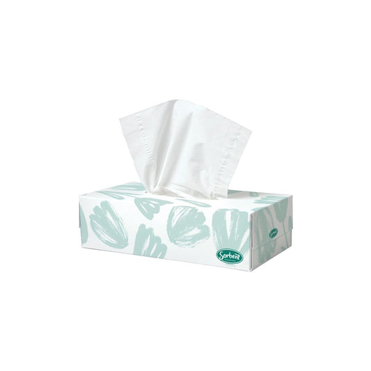 Sorbent Facial Tissue Silky White, 2 Ply 100 Sheet, Ctn 48