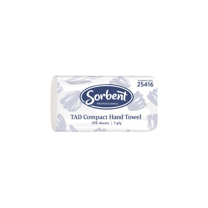Sorbent Compact Hand Towel TAD, 1 Ply 120 Sheet, Ctn 20