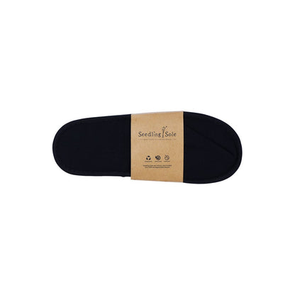 Seedling Sole Slippers Closed-Toe, Flax Sole, 29cm, Black