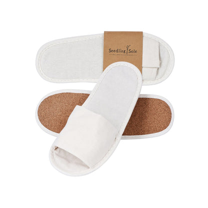 Seedling Sole Slippers Open-Toe, Cork Sole, 29cm, Wheat