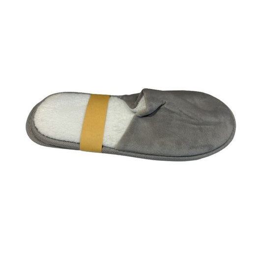 Luxury Slippers, Closed-Toe, Anti-Slip Dot Sole, Kraft Wrap, Dove Grey