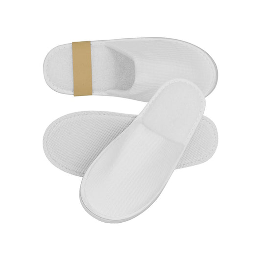 Kids Waffle Slippers Closed-Toe, 6mm EVA Sole, 22cm, White