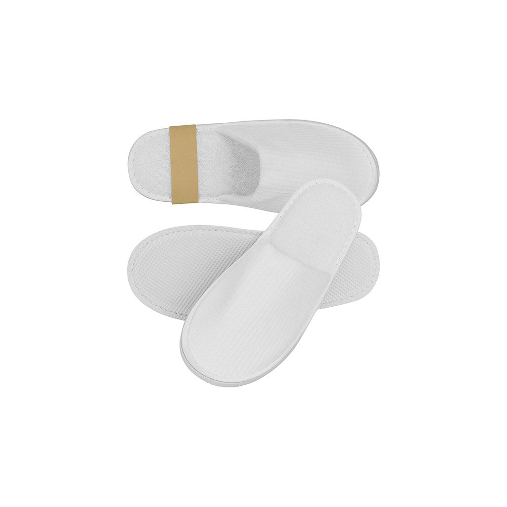 Kids Waffle Slippers Closed-Toe, 6mm EVA Sole, 22cm, White
