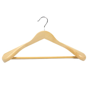 Luxury Wooden Hanger with Rod, Natural Colour