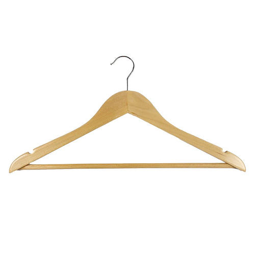 Premium Wooden Hanger with Rod, Natural Colour