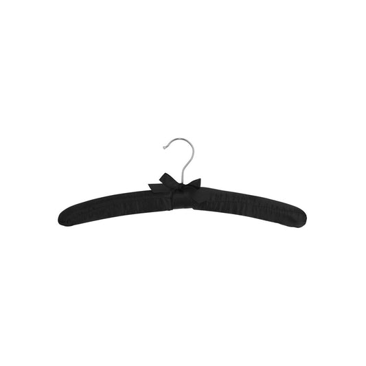 Satin Silk Hanger, 38mm, Chrome Hook, Black