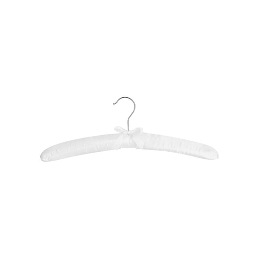 Satin Silk Hanger, 38mm, Chrome Hook, White