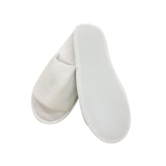 Economy Slippers Open-Toe, 3mm EVA Sole, 28cm, Terry CO, White
