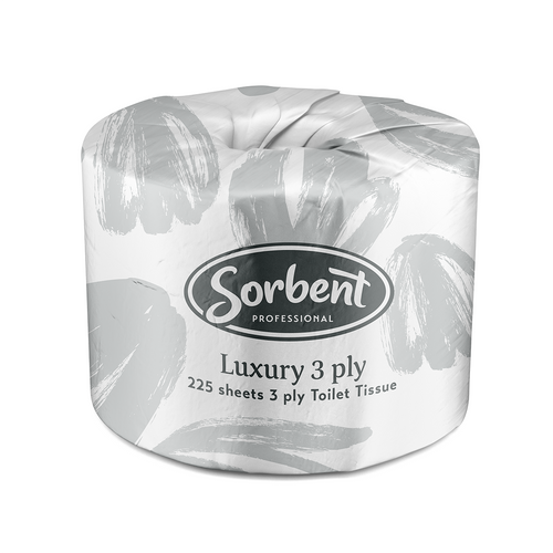 Sorbent Professional Luxury Toilet Tissue, 3 Ply 225 Sheets