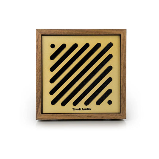 Tivoli Audio Bluetooth Speaker Boutique, USB-A & USB-C Charge, Walnut/Gold