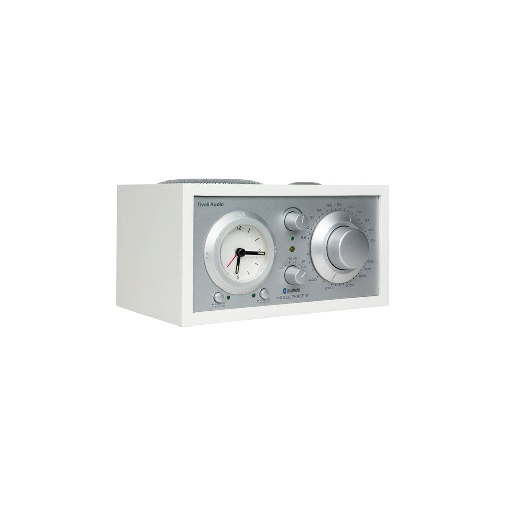Tivoli Audio Bluetooth Alarm Radio Model Three BT, White/Silver