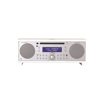 Tivoli Audio Bluetooth Alarm Radio CD Music System+, White/Silver
