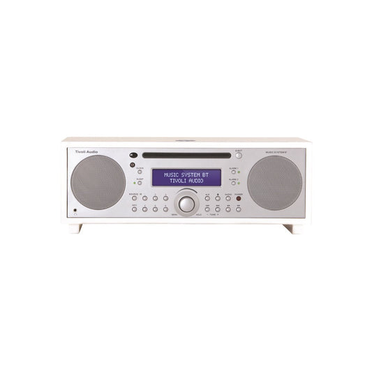 Tivoli Audio Bluetooth Alarm Radio CD Music System+, White/Silver