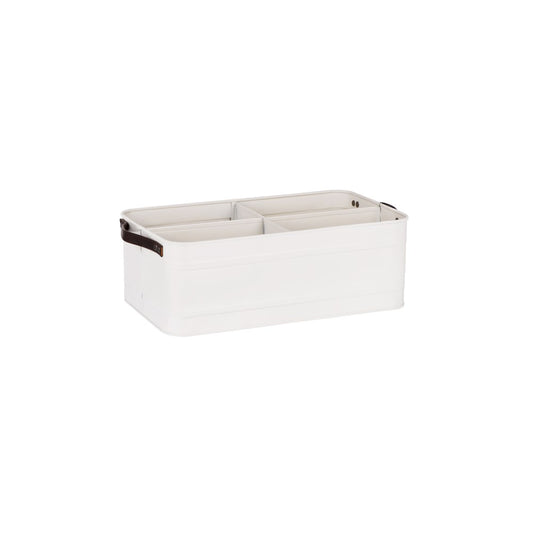 Chef Inox Caddy CONEY ISL, 4-Compartment, Leather Handle, Creme