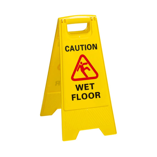 Chef Inox Wet Floor Sign, 600mm, A-Frame, Plastic, Yellow