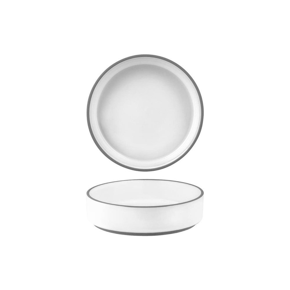 Tablekraft Deep Bowl MUSE, 670ml, Vitrified Porcelain, White/Grey