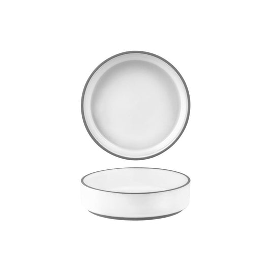 Tablekraft Deep Bowl MUSE, 670ml, Vitrified Porcelain, White/Grey