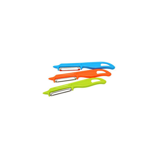 Ai de Chef Peelers, Plastic & Carbon, Blue/Orange/Green, 3pc Set