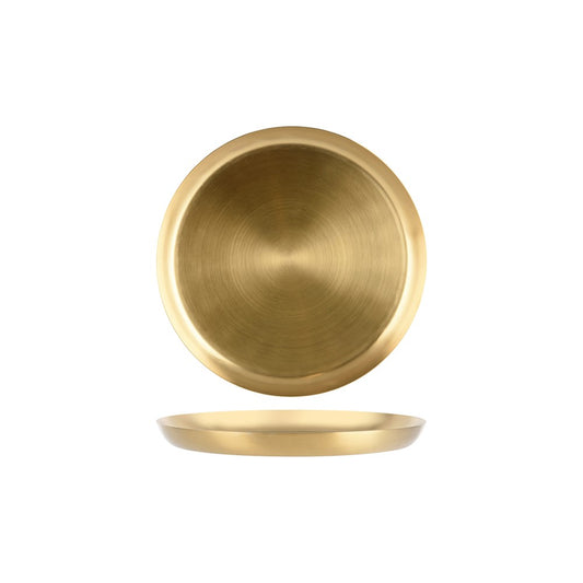 Zanzi Round Serving Tray, 305mm, Satin Brass