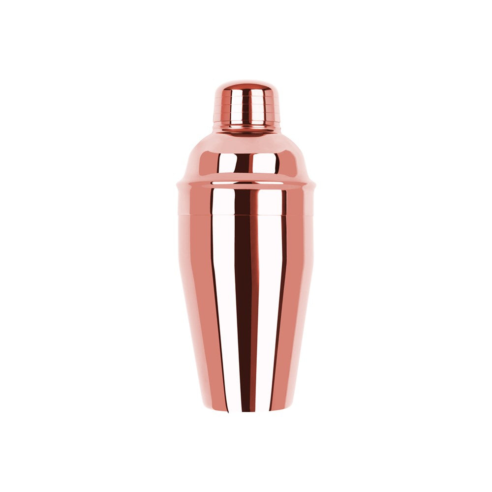 Zanzi Classic Club Cocktail Shaker, 500ml, Rose Gold, 3pc Set