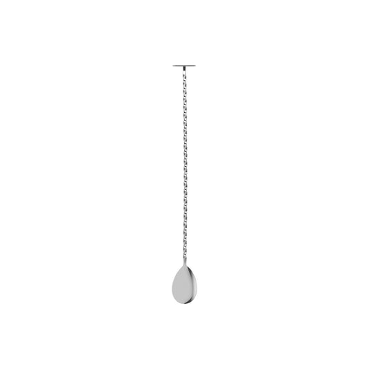 Zanzi Bar Spoon, 300mm, with Tail Disk Muddler, Stainless Steel