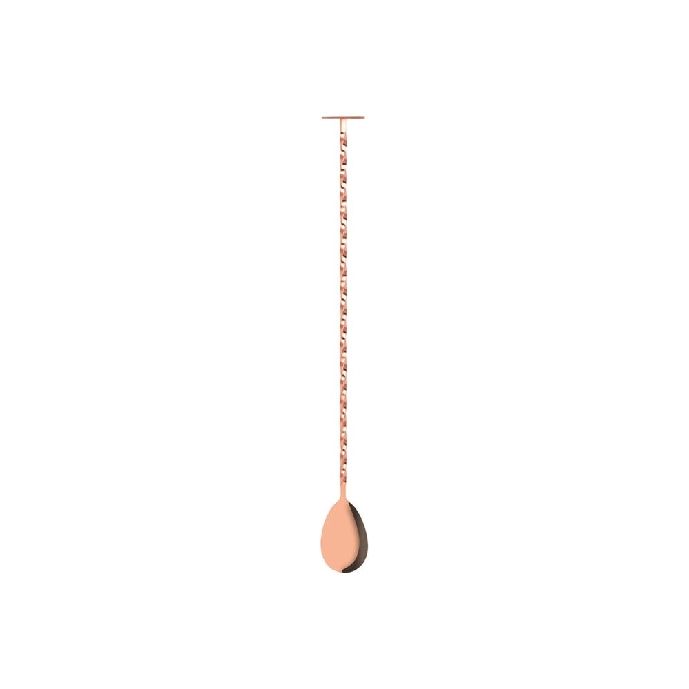 Zanzi Bar Spoon, 300mm, with Tail Disk Muddler, Rose Gold