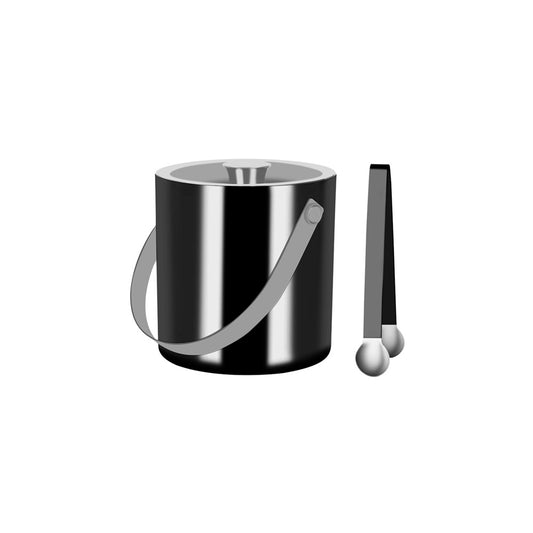 Zanzi Double Wall Ice Bucket with Tong, 1.8L, 18/8 SS, Gunmetal