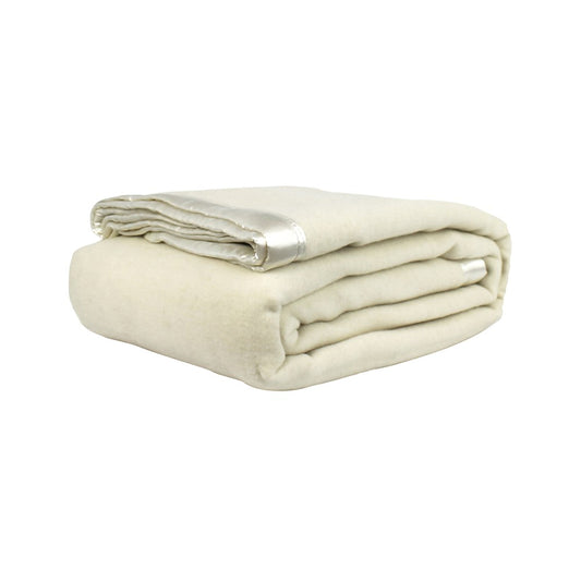 Blanket Wool Waffle, Single/Double, 400gsm, Natural